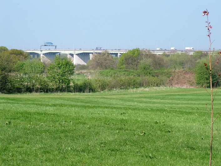 View towards the Thelwall viaduct
